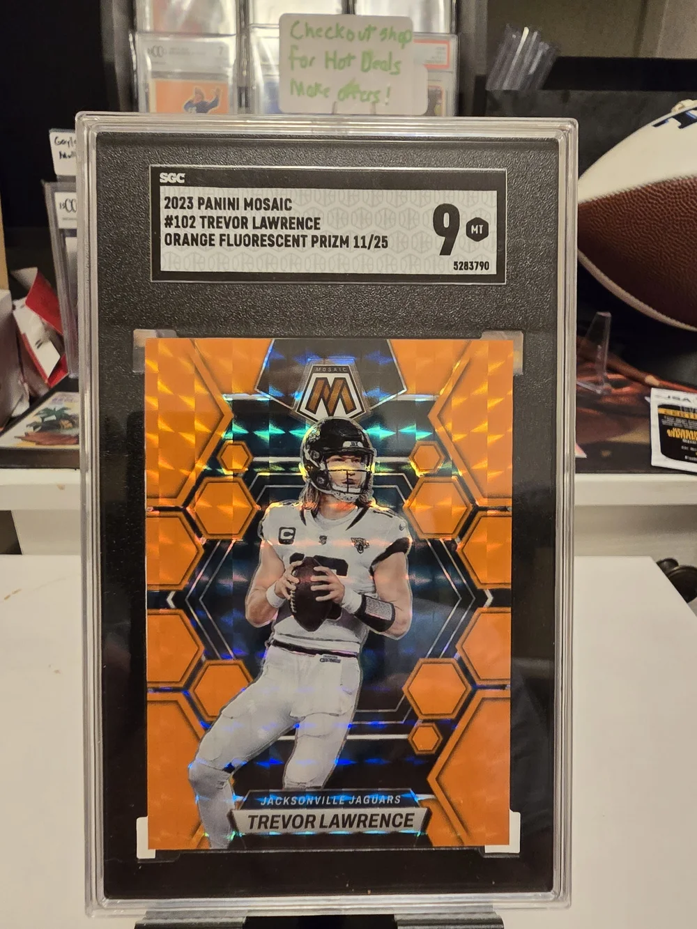 Panini Mosaic Trevor Lawrence Orange and Blue Prizm Card